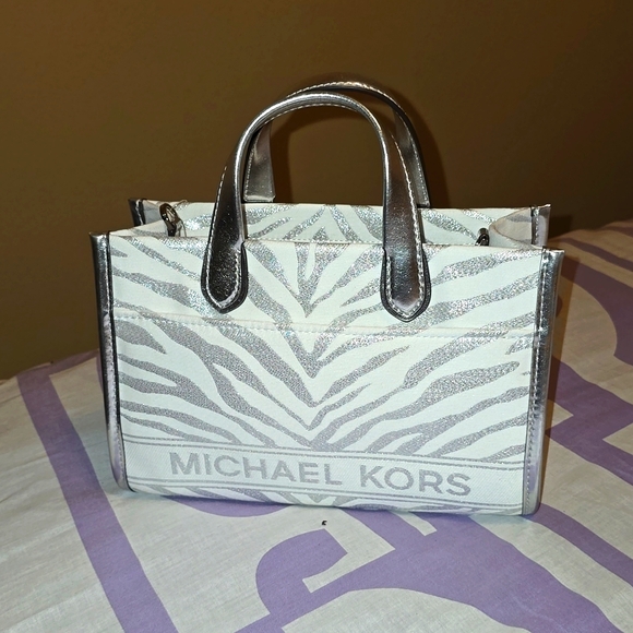 Michael Kors Handbags - Michael Kors Small Bag White and Silver
